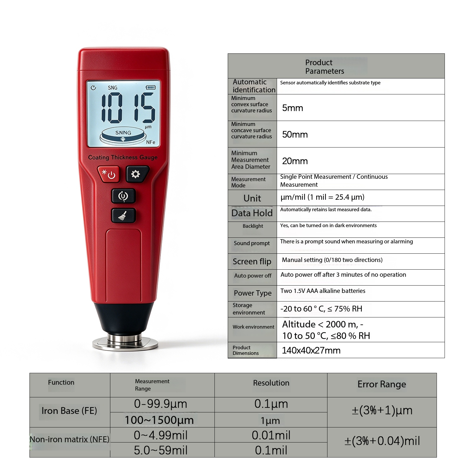 Jauge d'épaisseur de peinture  - Coating Thickness Gauge Digital avis et prix