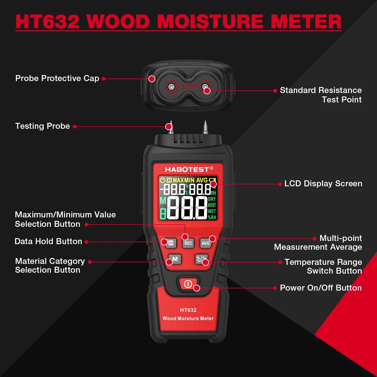 HABOTEST HT632 : hygromètre nu - Moisture Meter Concrete Digital avis et prix
