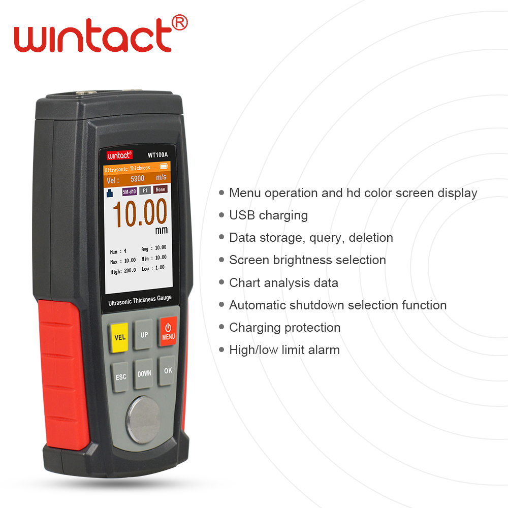 WINTACT WT100A : appareil de m - Ultrasonic Thickness Gauge Metal avis et prix